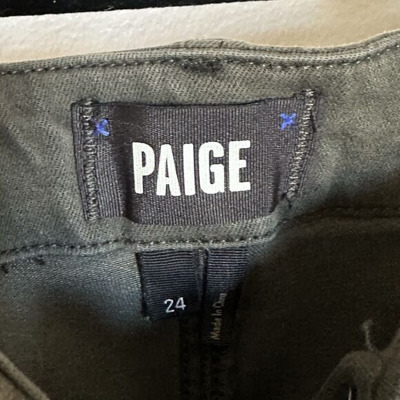 Paige Christy Cargo Pants Vintage Sage Drawstring Pants 24 (Also Fit 25 ) $219 - Picture 4 of 7
